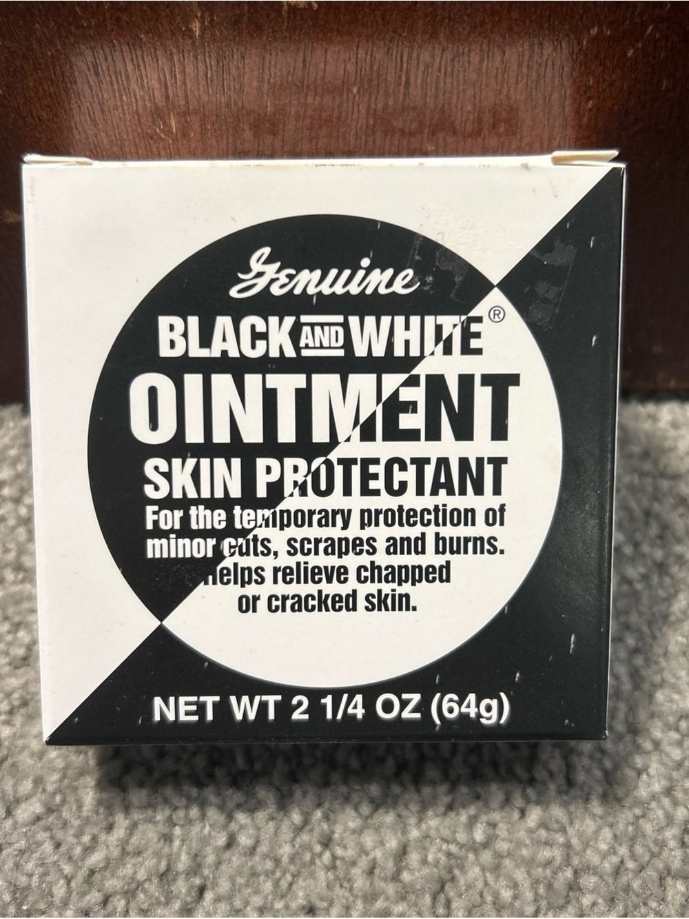 Geniune Black and White Ointment Skin Protectant for Cuts Scrapes & Burns 2.25oz